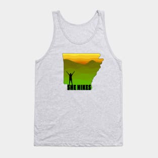 "She Hikes" Arkansas Design Tank Top